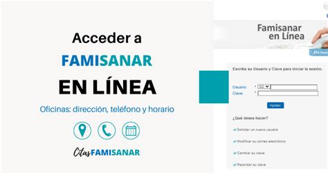 linea citas famisanar|Famisanar en Línea 【 Acceso a Servicios 】2024